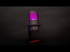 RGB μικρόφωνο συμπυκνωτών φωτισμού USB για τη ροή και την καταγραφή