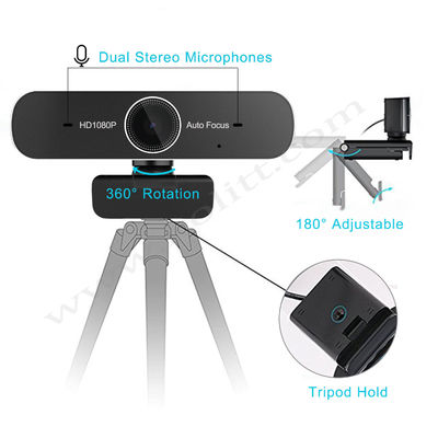 80 βαθμοί υπολογιστών Webcam πλήρες HD 1080P 60FPS Autofocus USB