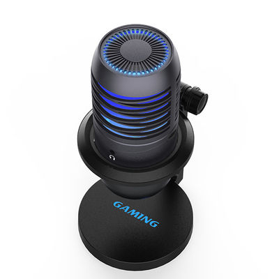 Ζήστε συμπυκνωτής Mic ρευμάτων με το RGB μουγγό φω'των/το κέρδος/την παραγωγή ακουστικών/τον έλεγχο όγκου