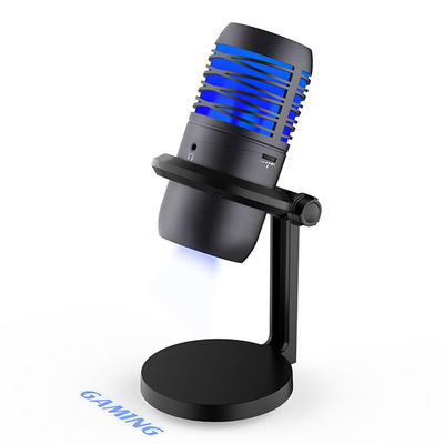 RGB μικρόφωνο συμπυκνωτών φωτισμού USB για τη ροή και την καταγραφή