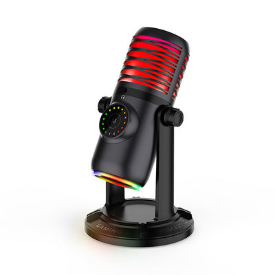 Ρέοντας Mic USB συμπυκνωτών Podcast RGB μικρόφωνο τυχερού παιχνιδιού για το PC PS4 PS5 lap-top
