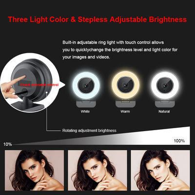 Επαγγελματική ροή Webcam 2k Autofocus AF/MF Ringlight Webcam