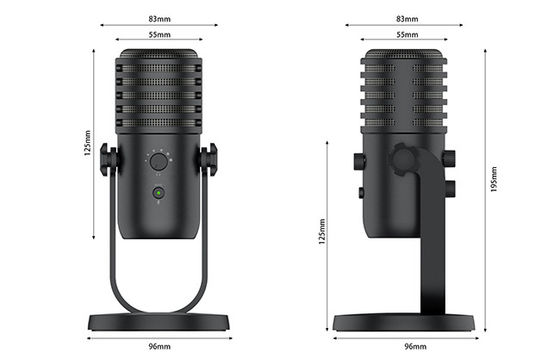 Δυναμικό μικρόφωνο Podcast USB για το φωνητικό τυχερό παιχνίδι ροής καταγραφής ζωντανό