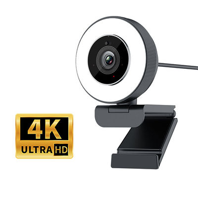 Πλήρης φωτισμός δαχτυλιδιών Webcam καθορισμού C27 4K με το διπλό στερεοφωνικό θόρυβο που ακυρώνει Mics