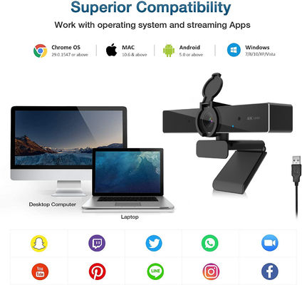υπόθεση 4K UHD Webcam αργιλίου καμερών Ιστού PC 3840*2160P 60FPS